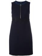 Twin-set Lace Trim Shift Dress, Women's, Size: Small, Blue, Cotton/acrylic/polyamide/wool