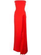 Solace London Pleated Skirt Gown - Red
