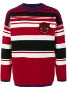 Diesel Patch Striped Jumper - Red