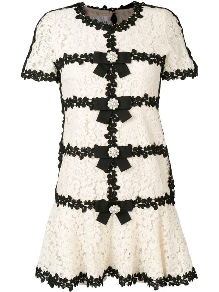 Edward Achour Paris Embellished Lace Dress - Neutrals