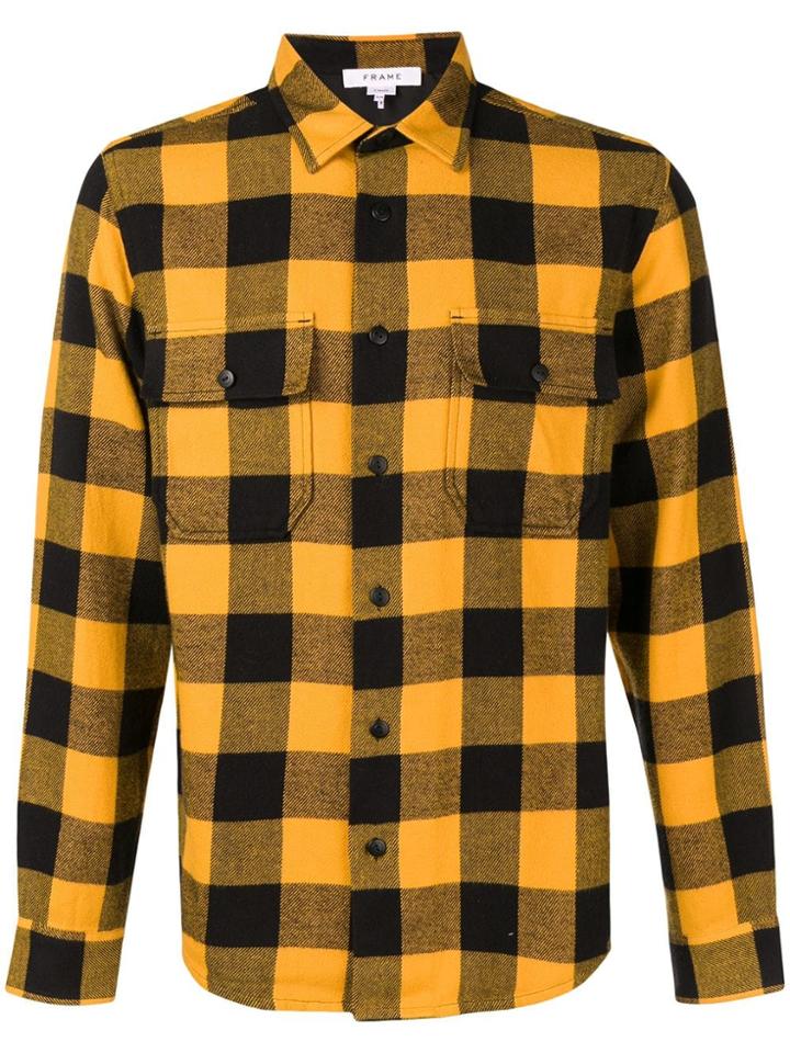 Frame Denim Checked Button-down Shirt - Yellow & Orange