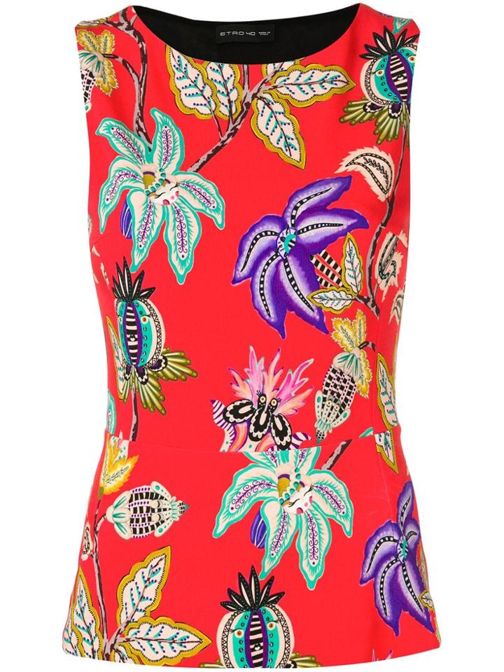 Etro Floral-print Top - Red