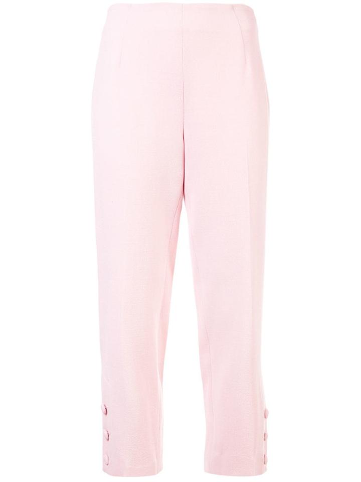 Lela Rose Skinny Cropped Trousers - Pink & Purple