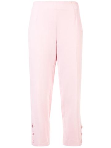 Lela Rose Skinny Cropped Trousers - Pink & Purple