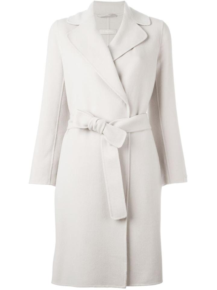 's Max Mara Belted Coat, Women's, Size: 42, Nude/neutrals, Silk/angora/virgin Wool