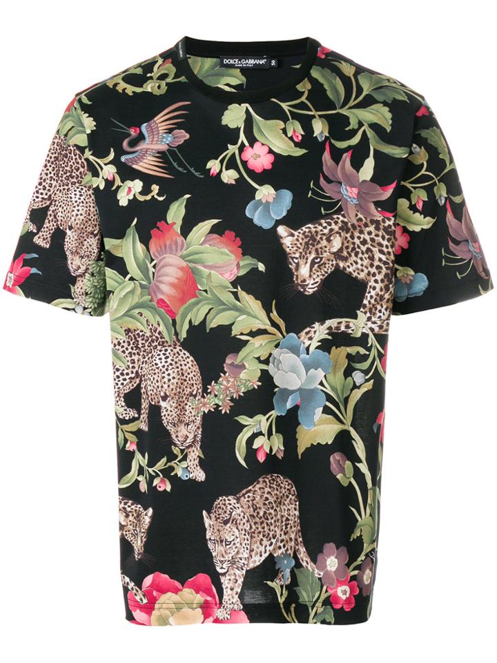 Dolce & Gabbana Leopard Print T-shirt - Black