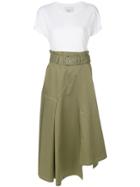 3.1 Phillip Lim T-shirt Two-tone Wrap Dress - Green