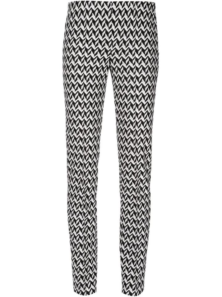 Missoni Chevron Pattern Trousers, Women's, Size: 38, Black, Rayon/cotton/polyester