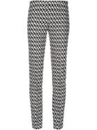 Missoni Chevron Pattern Trousers, Women's, Size: 38, Black, Rayon/cotton/polyester