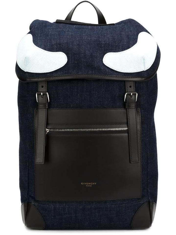 Givenchy Contrasting Panel Denim Backpack