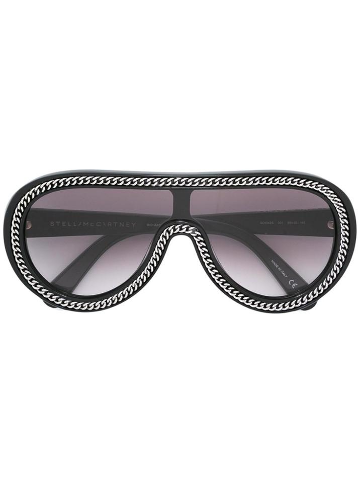 Stella Mccartney Eyewear Falabella Trim Aviator Sunglasses - Black