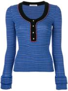 Philosophy Di Lorenzo Serafini Striped Henley Sweater - Blue