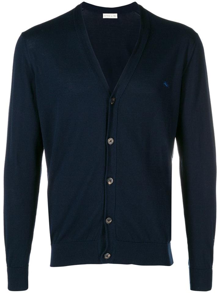 Etro Contrasting Cuff Cardigan - Blue