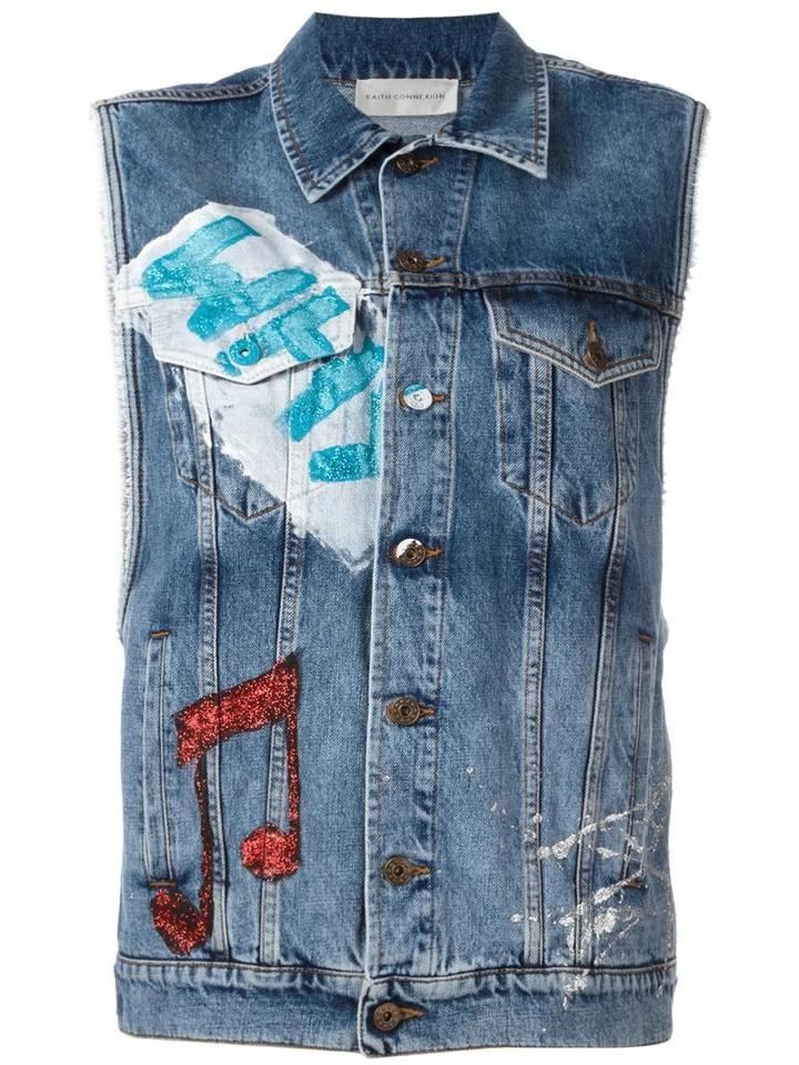 Faith Connexion Denim Vest, Women's, Size: Medium, Blue, Cotton
