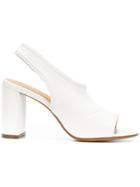 Mm6 Maison Margiela Peep Toe Slingback Mules - White