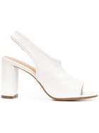 Mm6 Maison Margiela Peep Toe Slingback Mules - White