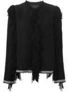 Lanvin Fringed Jacket, Women's, Size: 38, Black, Silk/polyamide/viscose/wool