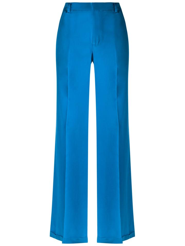 Reinaldo Lourenço - Silk Trousers - Women - Silk - 46, Blue, Silk