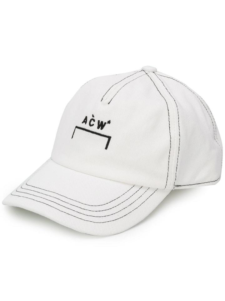 A-cold-wall* Contrast Stitch Baseball Cap - White