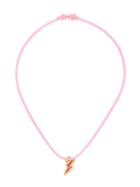 Marie Helene De Taillac 18kt Gold Lightning Bolt Charm Bracelet, Women's, Pink/purple