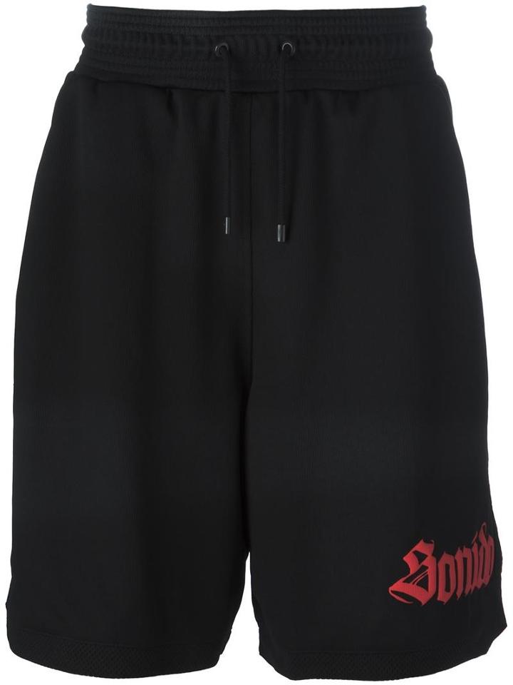 Marcelo Burlon County Of Milan 'santos' Track Shorts, Men's, Size: Xxl, Black, Polyamide/polyester