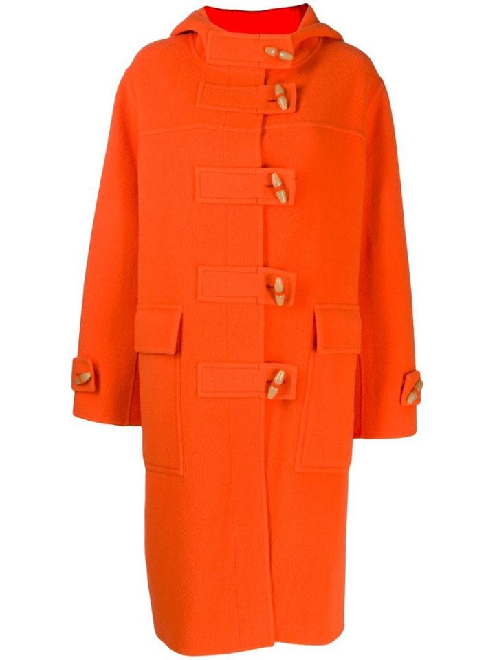 Joseph Hooded Wool Midi Coat - Orange