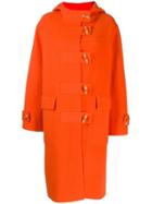 Joseph Hooded Wool Midi Coat - Orange