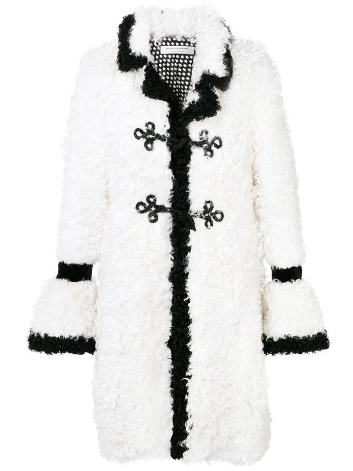 Philosophy Di Lorenzo Serafini - Kalgan Coat - Women - Sheep Skin/shearling/polyester - 38, White, Sheep Skin/shearling/polyester