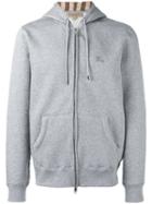Burberry Zip-up Hoodie, Men's, Size: Small, Grey, Cotton/polyester