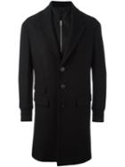 Neil Barrett Layered Single Breasted Coat, Men's, Size: 46, Black, Polyamide/polyester/spandex/elastane/virgin Wool