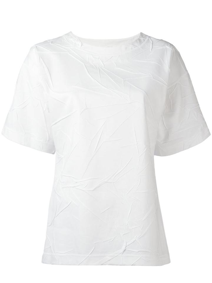 Jil Sander Wrinkle Effect Blouse, Women's, Size: 38, White, Cotton/polyester