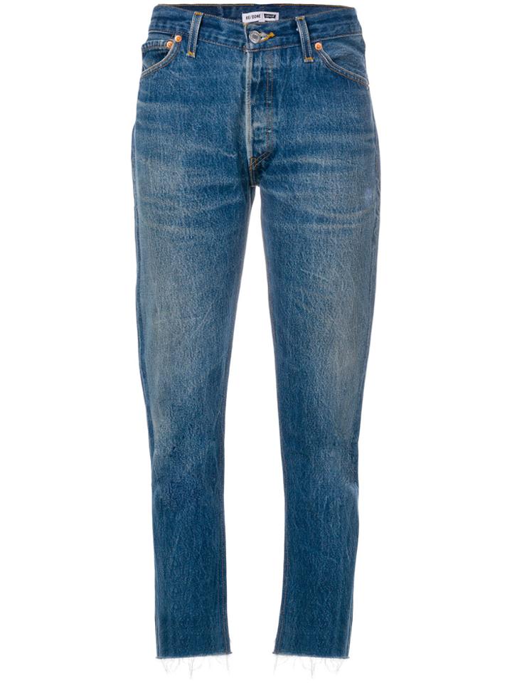 Re/done Slim-fit Cropped Jeans - Blue
