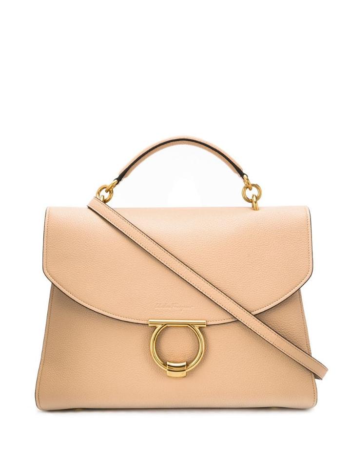 Salvatore Ferragamo Gancini Top Handle Bag - Neutrals