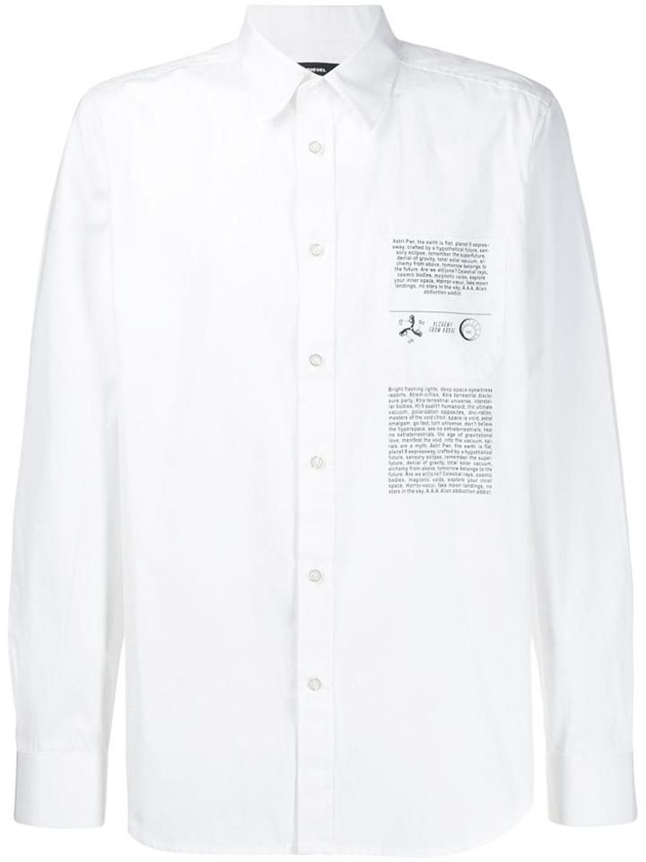 Diesel Printed Cotton-poplin Shirt - White
