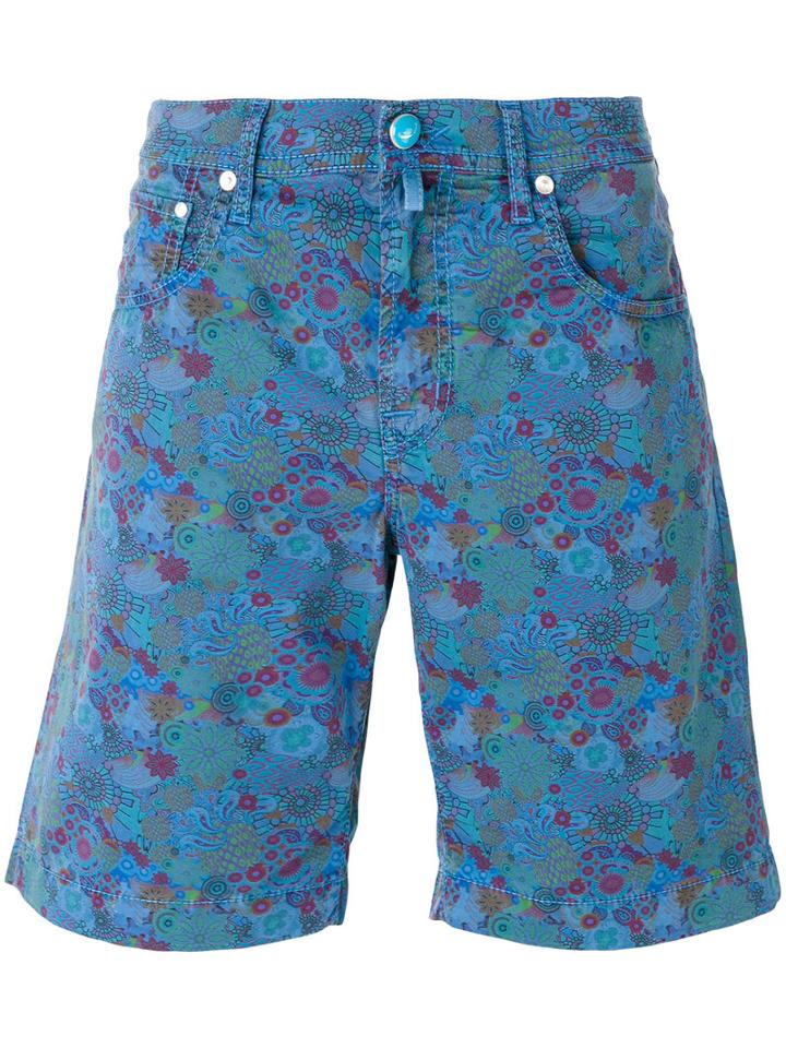 Jacob Cohen - Floral Print Shorts - Men - Cotton/spandex/elastane - 36, Blue, Cotton/spandex/elastane