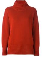 Malo Roll Neck Ribbed Pullover, Women's, Size: Medium, Yellow/orange, Cashmere