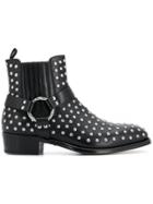 Alexander Mcqueen Stud Embellished Ankle Boots - Black