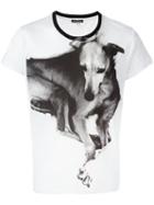 Ann Demeulemeester Dog Print T-shirt, Men's, Size: Medium, White, Cotton