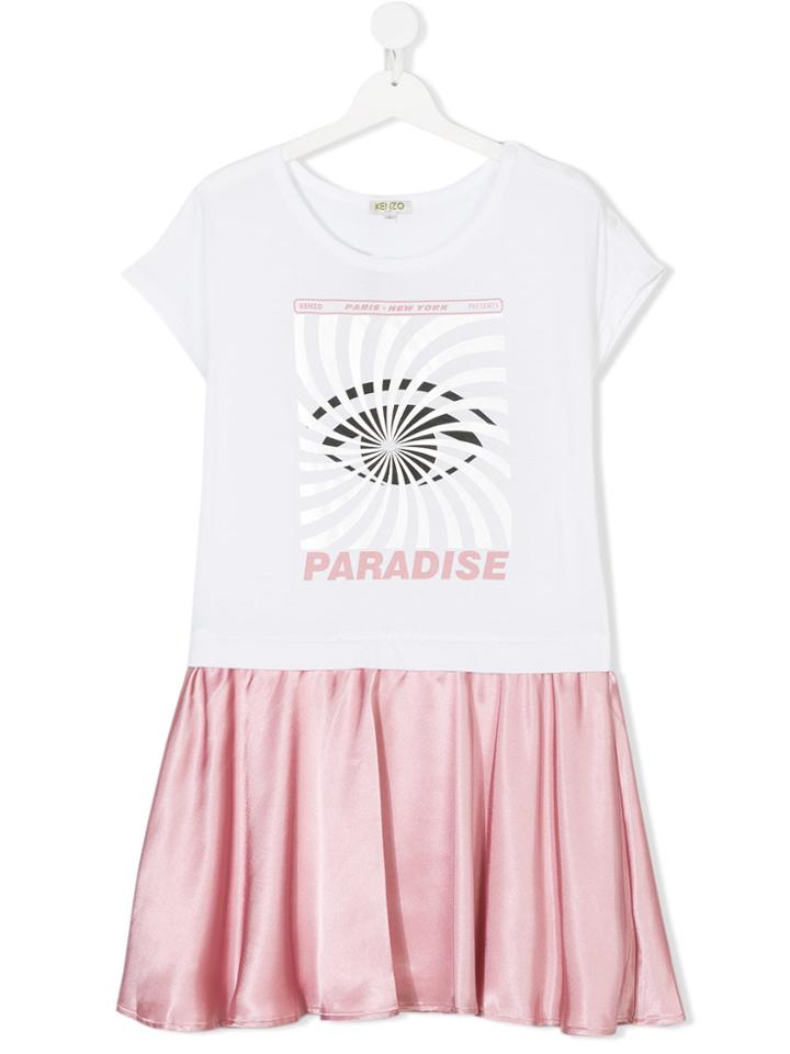 Kenzo Kids Metallic Trim Dress - Pink & Purple