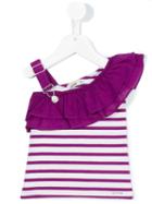 Junior Gaultier One Shoulder Striped Top, Toddler Girl's, Size: 36 Mth, Pink/purple