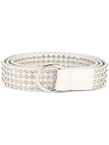 B-low The Belt Narrow Studded Belt - Metallic
