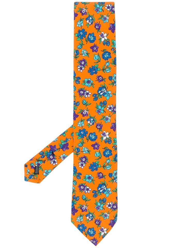 Fefè Floral Pattern Tie - Orange