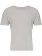 Homme Plissé Issey Miyake Pleated Short Sleeved T-shirt - Grey