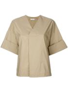 En Route - V-neck Boxy Top - Women - Cotton - 1, Women's, Nude/neutrals, Cotton