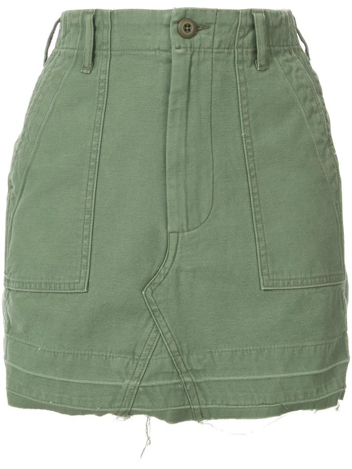 Vintage Surplus Skirt - Women - Cotton - 26, Green, Cotton, Adaptation