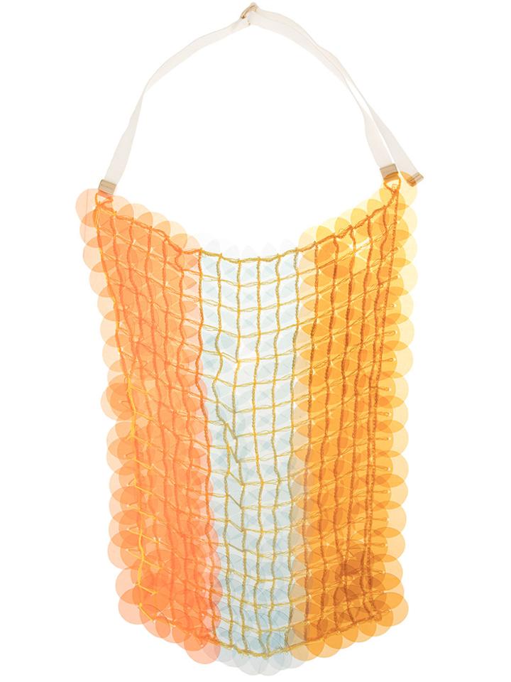 Jil Sander Oversized Sequin Bib Necklace - Yellow & Orange