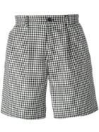 Gosha Rubchinskiy - Checked Shorts - Men - Polyester/wool - M, Black, Polyester/wool