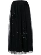 Red Valentino - Tulle Skirt With Attached Stars - Women - Polyamide/polyester - 44, Black, Polyamide/polyester
