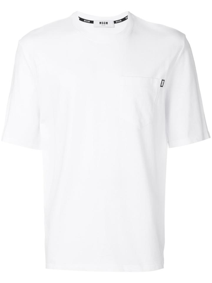 Msgm Short Sleeve Branded T-shirt - White