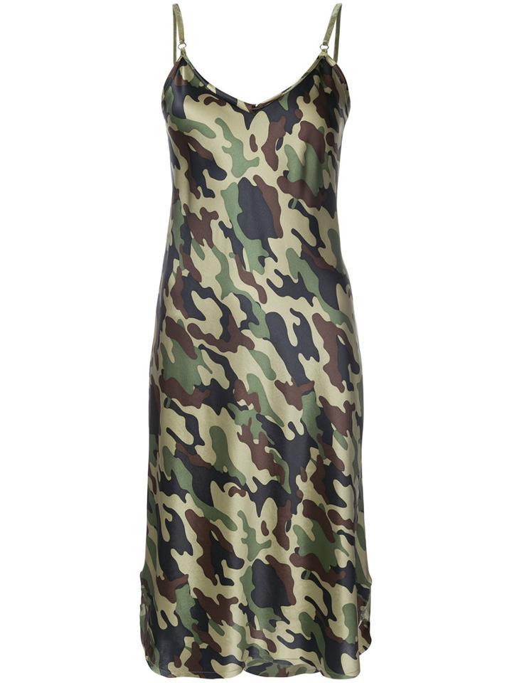 Nili Lotan - Camouflage Cami Dress - Women - Silk - S, Green, Silk